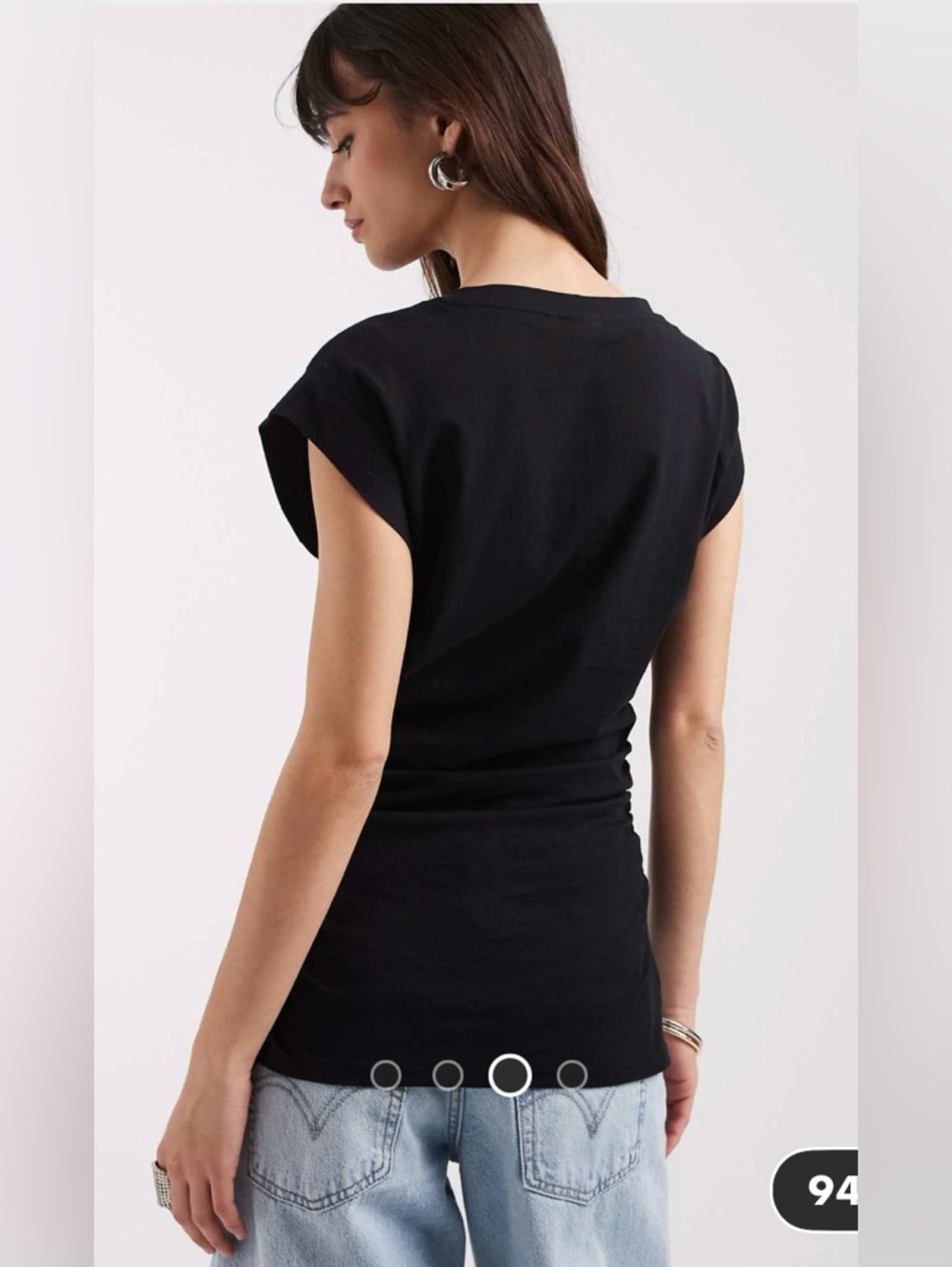 ASOS DESIGN
corset waist sharp shoulder tank top in black NWOT Medium